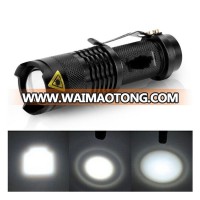 OEM Rechargeable or Dry Battery Mini Portable Zoom Led Flashlight