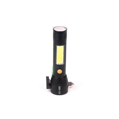 based with magnet led flashlight rechargeable hand led linterna red light with hammer