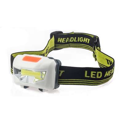 Super bright plastic cob use 3AAA battery led headlamp for camping